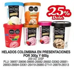 Mercar Helados colombina en presentaciones oferta