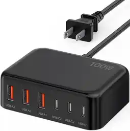 Falabella Cargador USB C Rápido, 100W GaN 6 Puertos para iPad iPhone 17 16 15 14 13 12 Pro Max Pixel Note oferta