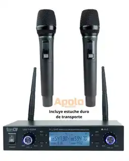 Falabella Kit de Micrófonos Inalámbricos UHV-1422M de 2 Micrófonos Recargables con Frecuencia Variable oferta