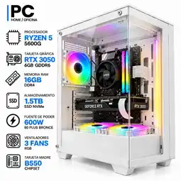 Falabella PC GAMER Ryzen 5 5600GT + RTX 3050 6GB | 16GB RAM | 1.5TB | B550 | 600W | Chasis BLANCO oferta