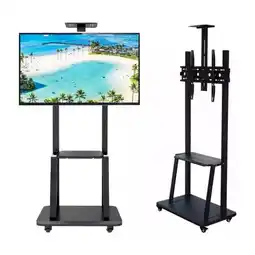 Falabella Soporte Tv Móvil Ajustable 32 A 70 Con Ruedas Y Repisa oferta