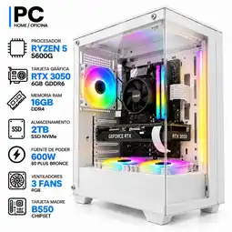 Falabella PC GAMER Ryzen 5 5600GT + RTX 3050 6GB | 16GB RAM | 2TB SSD | B550 | 600W | Chasis BLANCO oferta