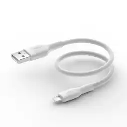 Falabella Cable Lightning USB-A siliconado blanco 15 cm para iPhone oferta