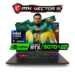 Falabella PORTATIL GAMER VECTOR HXAI A2XWHG - ULTRA 7 255HX 64/ 1TB SSD RTX 5070TI 12 GB 2K QHD+ 240 Hz oferta