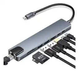 Falabella Adaptador Multipuerto Tipo C 8 En 1 Usb C Hdmi Lan Usb Sd/tf oferta