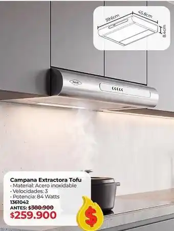 Campana extractora tofu