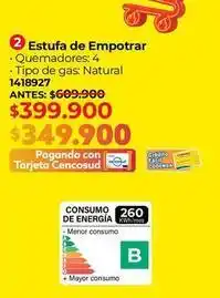 Easy Estufa de empotrar - quemadores: 4 tipo de gas: natural 1418927 oferta