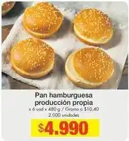 Metro Pan hamburguesa produccion propia oferta