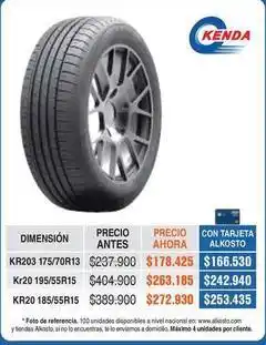 Alkosto Kenda - kr203 175/70r13, kr20 195/55r15, kr20 185/55r15 oferta