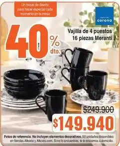 Alkosto Corona - vajilla de 4 puestos 16 piezas oferta