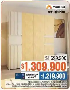Alkosto Maderkit - armario hiru oferta