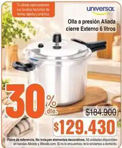 Alkosto Universal - olla a presión aliada cierre externo 6 litros oferta