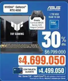 Alkosto Asus - gamer tuf gaming rtx 4050 oferta