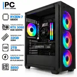 Falabella PC GAMER RYZEN 7 5800X + RTX 3050 6GB GDDR6 | 32GB RAM | 2TB SSD NVMe | B550 | 600W 80+ BR oferta