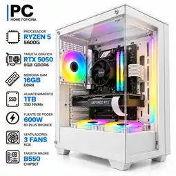 Falabella PC GAMER Ryzen 5 5600GT + RTX 5050 8GB | 16GB RAM | 1TB SSD | B550 | 600W | Chasis BLANCO oferta