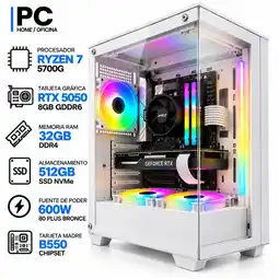 Falabella PC GAMER Ryzen 7 5700G + RTX 5050 8GB | 32GB RAM | 512GB SSD | B550 | 600W | Chasis BLANCO oferta