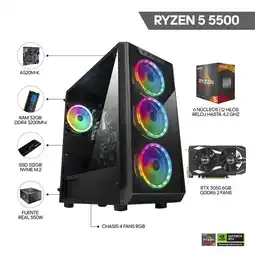 Falabella PC GAMER RYZEN 5 5500 - RTX 3050 - RAM 32 DDR4 - SSD 512GB - CHASIS 4FANS - IDEAL PARA GAMING oferta