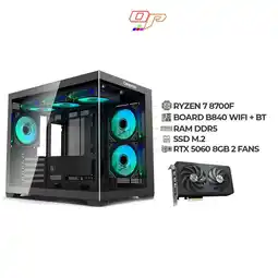 Falabella PC GAMER RYZEN 7 8700F| RTX 5060| B840 WIFI| RAM 16GB M.2 2TB LIQUIDA 240MM| FUENTE 750W 80+ GOLD oferta