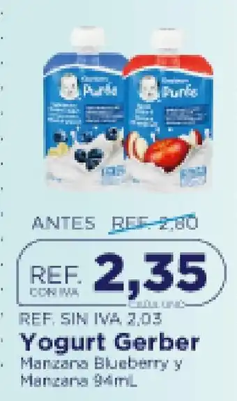Yogurt Gerber Manzana Blueberry y Manzana