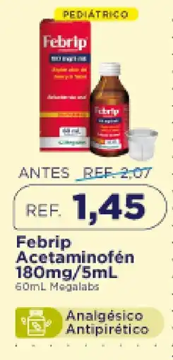 FarmaTodo Febrip Acetaminofén 180mg/5mL oferta
