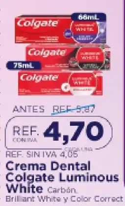 FarmaTodo Colgate Crema Dental Luminous White Carbón Brilliant White y Color Correct oferta