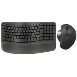 Falabella Teclado Ergonómico Inalámbrico Wave Keys + Mouse Trackball Inalámbrico Mx Ergo S oferta