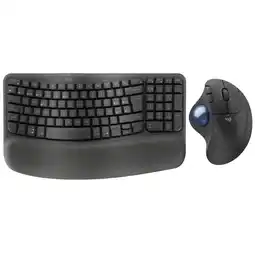 Falabella Teclado Ergonómico Inalámbrico Wave Keys + Mouse Trackball Inalámbrico Ergo M575s oferta