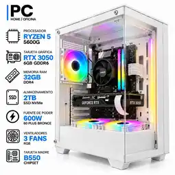 Falabella PC GAMER Ryzen 5 5600GT + RTX 3050 6GB | 32GB RAM | 2TB SSD | B550 | 600W | Chasis BLANCO oferta