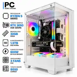 Falabella PC GAMER Ryzen 5 5600GT + RTX 3050 6GB | 32GB RAM | 1.5TB | B550 | 600W | Chasis BLANCO oferta