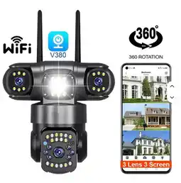 Falabella Cámara Wifi Pulpo 3 Lentes con Seguimiento Móvil Automático y alarma de detección de movimiento oferta