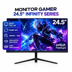 Falabella MONITOR GAMER INFINITY| 24.5 FULL HD 200HZ 1MS| PANEL IPS - AMD FREESYNC| PARLANTES oferta