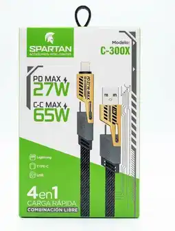 Falabella CABLE DE CARGA RÁPIDA C-300X 4 EN 1 USB-C Y LIGHTNING 65W / 27W oferta