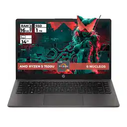 Falabella PORTATIL 245 G10 RYZEN 5-7530U 16GB RAM 1TB SSD 14'' FHD COLOR NEGRO oferta