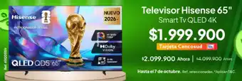 Hisense - televisor 65 smart tv qled 4k