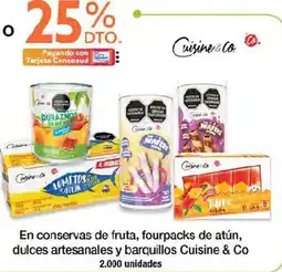 Jumbo Cuisine & Co conservas de fruta fourpacks de atún dulces artesanales y barquillos oferta