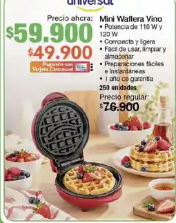Jumbo Universal Mini Wafflera Vino oferta