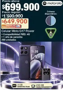 Jumbo Motorola Celular Moto G17 Power oferta
