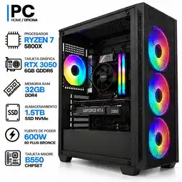 Falabella PC GAMER RYZEN 7 5800X + RTX 3050 6GB GDDR6 | 32GB RAM | 1.5TB SSD NVMe | B550 | 600W 80+ BR oferta