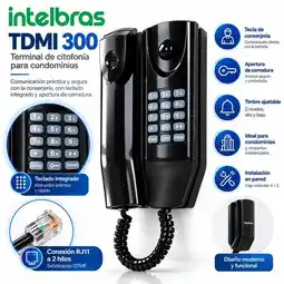Falabella Telefono / Citófono TDMI 300 color negro con Teclado con opción Apertura Cerradura oferta
