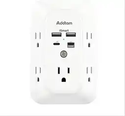 Falabella Multitoma Addtam iSmart 5 Tomas con USB-A y USB-C – Blanco oferta