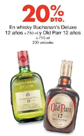 Whisky Buchanan's Deluxe 12 años y Old Parr 12 años