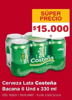 Makro Costeña Cerveza Lata Bacana oferta
