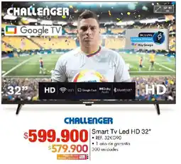 Metro Challenger smart tv led hd 32" oferta