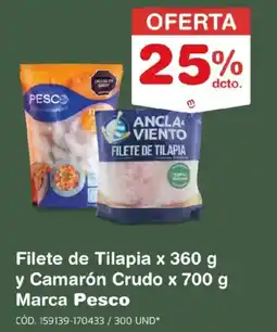Makro Pesco filete de tilapia y camarón crudo oferta