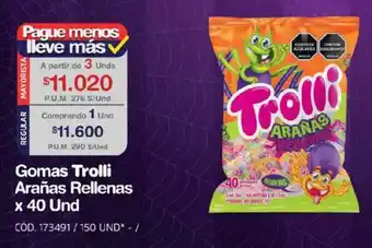 Trolli gomas arañas rellenas