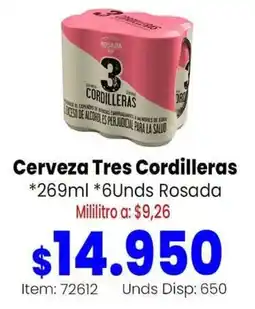 MercaTodo Tres Cordilleras cerveza rosada oferta