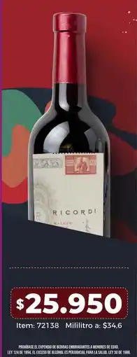 MercaTodo Ricordi malbec oferta