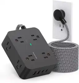 Falabella Multitoma HANYCONY 8 Tomas 4 USB Protección Contra Sobrecarga Negro oferta