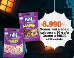 Metro Fini - gomas arana o calavera oferta