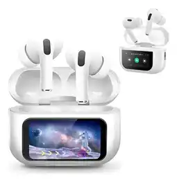 Falabella Auriculares con pantalla táctil AncEnc Bluetooth 5.4 ANCEnc de color blanco intenso oferta